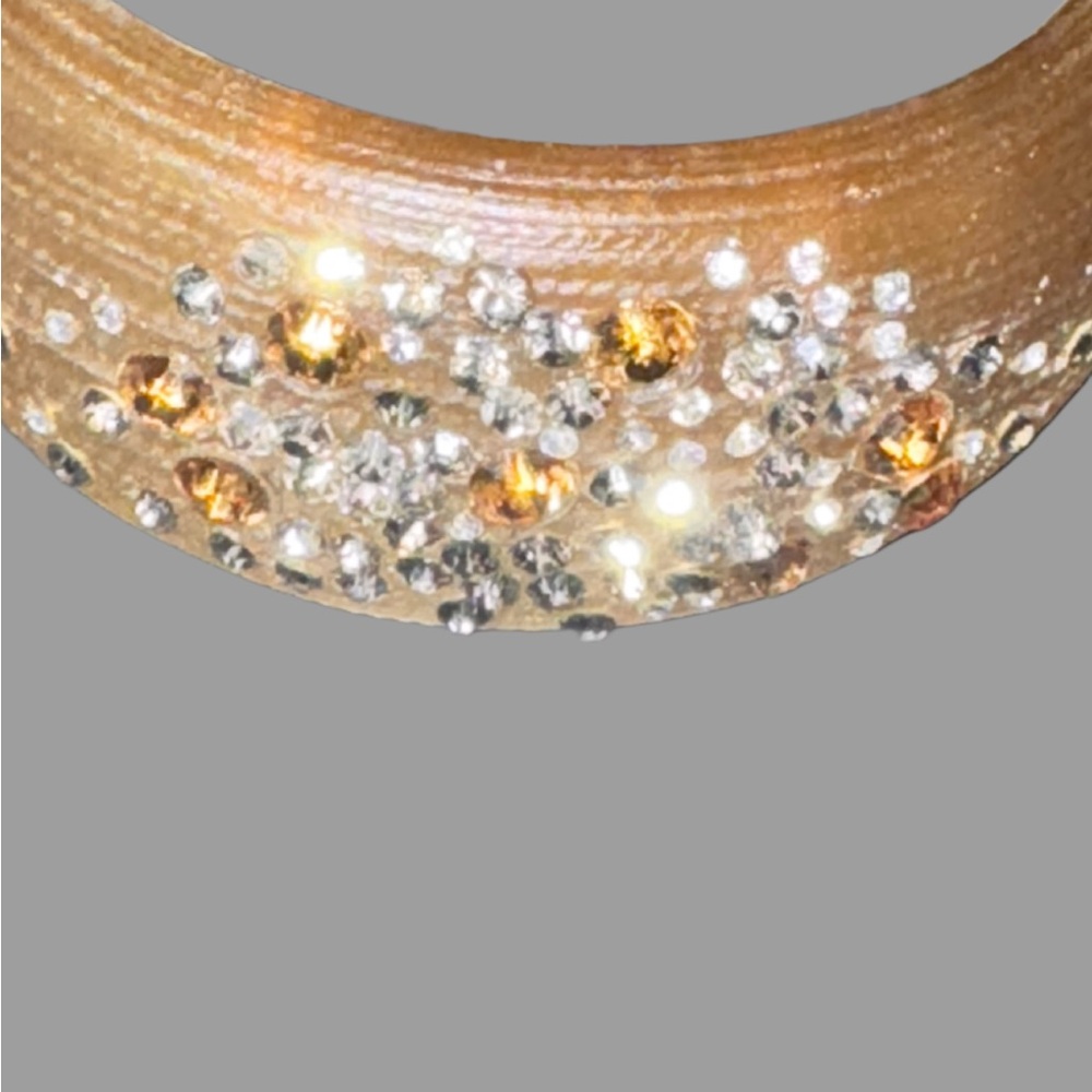 Gold and Silver Rhinestone Bangle - Picture 2 of 5